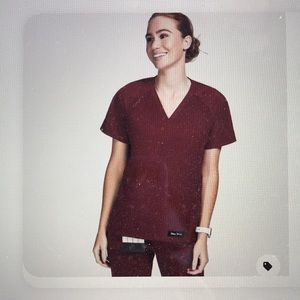 Figs limited edition Mickey Mouse burgundy top